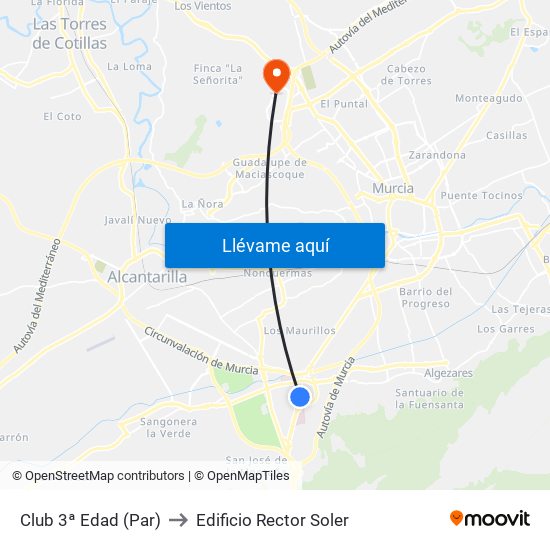 Club 3ª Edad (Par) to Edificio Rector Soler map