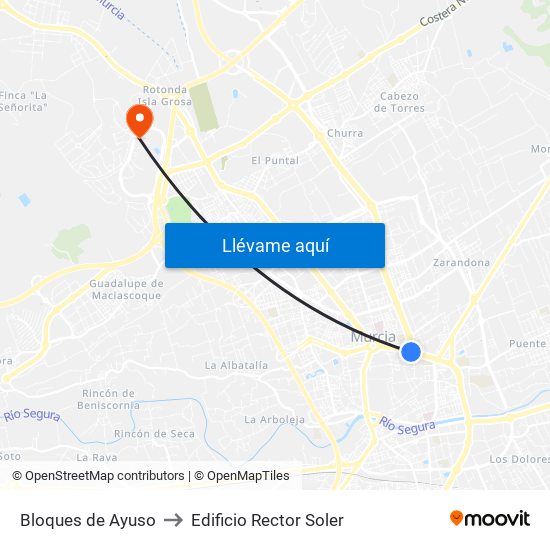 Bloques de Ayuso to Edificio Rector Soler map