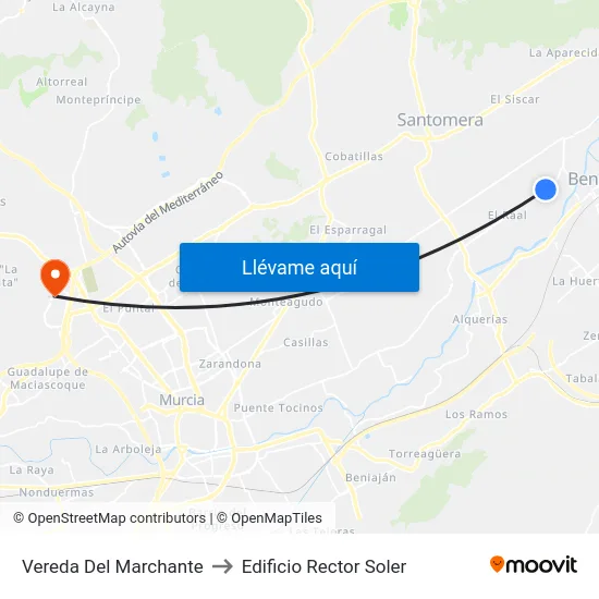 Vereda Del Marchante to Edificio Rector Soler map