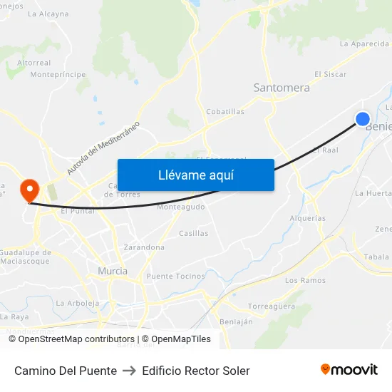 Camino Del Puente to Edificio Rector Soler map