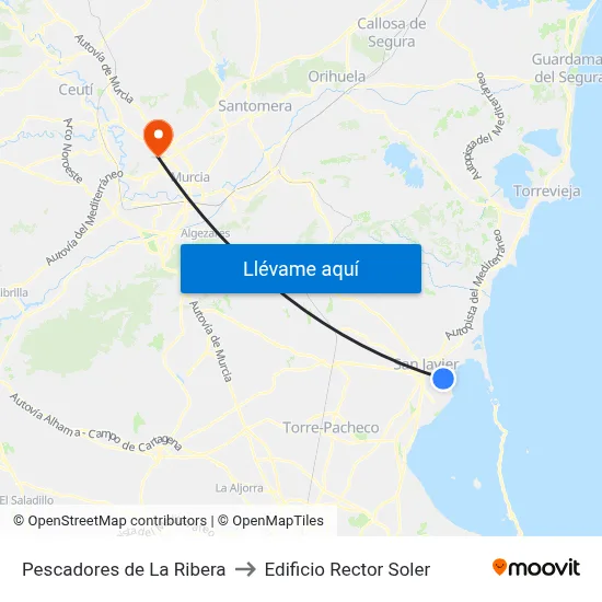 Pescadores de La Ribera to Edificio Rector Soler map