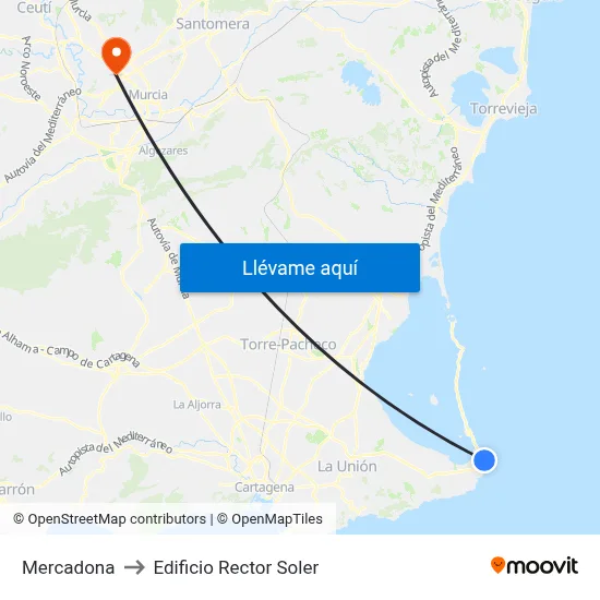 Mercadona to Edificio Rector Soler map