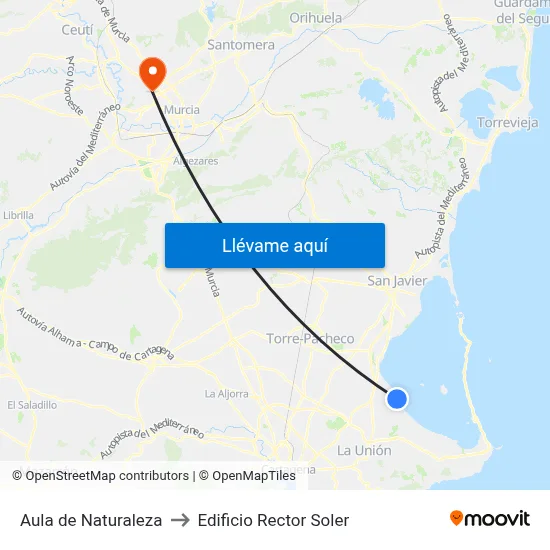 Aula de Naturaleza to Edificio Rector Soler map