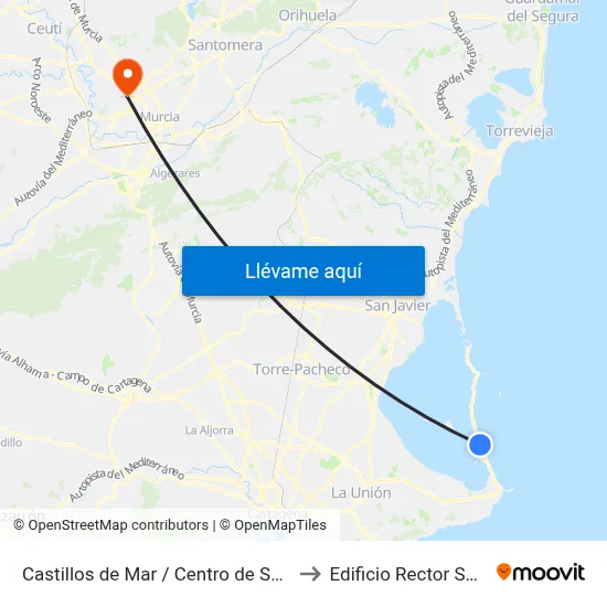 Castillos de Mar / Centro de Salud to Edificio Rector Soler map