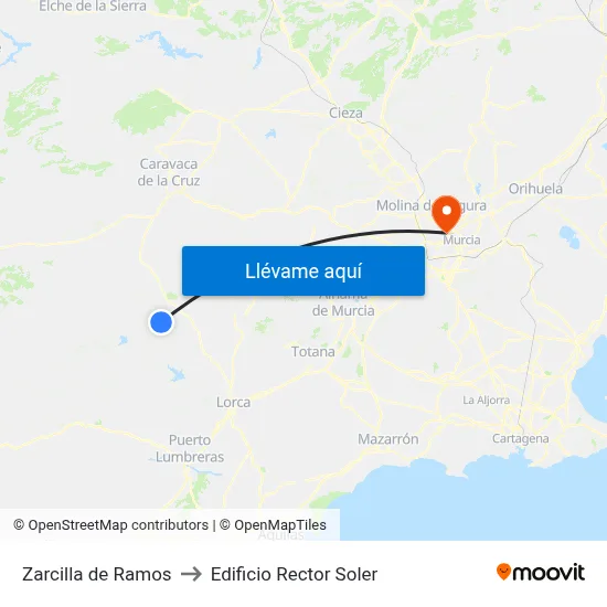 Zarcilla de Ramos to Edificio Rector Soler map