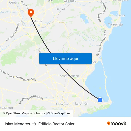 Islas Menores to Edificio Rector Soler map
