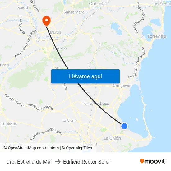 Urb. Estrella de Mar to Edificio Rector Soler map