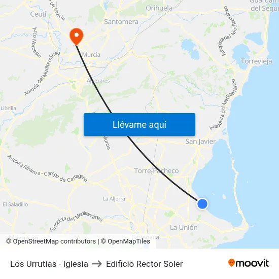 Los Urrutias - Iglesia to Edificio Rector Soler map