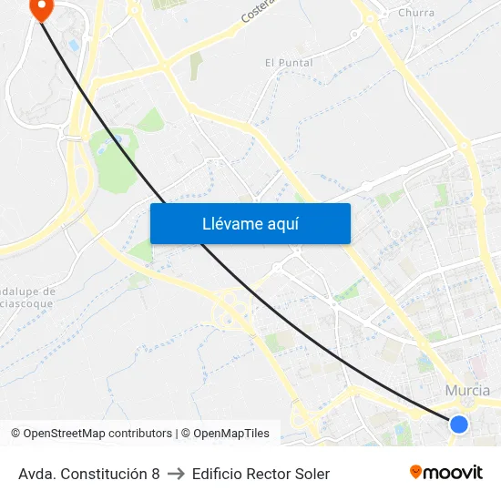 Avda. Constitución 8 to Edificio Rector Soler map