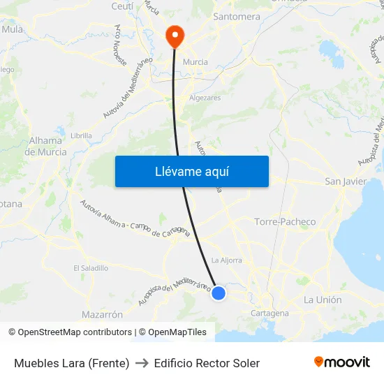 Muebles Lara (Frente) to Edificio Rector Soler map