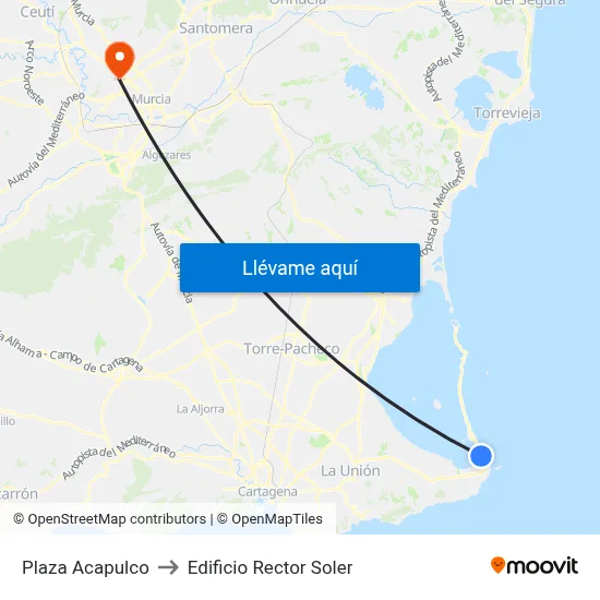 Plaza Acapulco to Edificio Rector Soler map