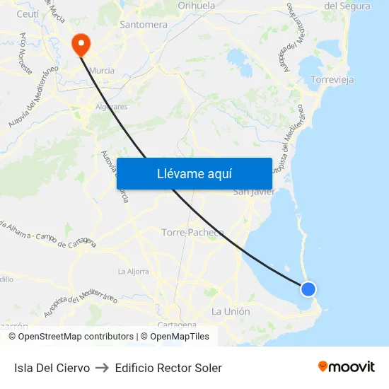 Isla Del Ciervo to Edificio Rector Soler map