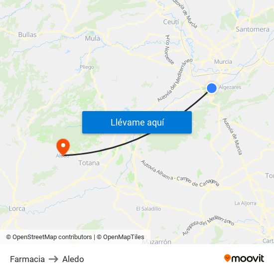 Farmacia to Aledo map