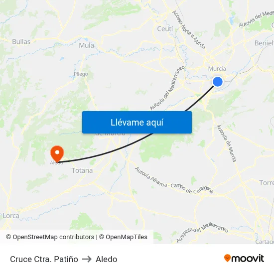 Cruce Ctra. Patiño to Aledo map