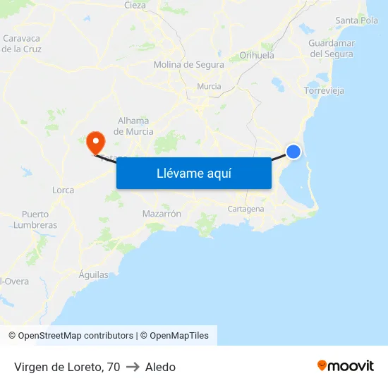 Virgen de Loreto, 70 to Aledo map