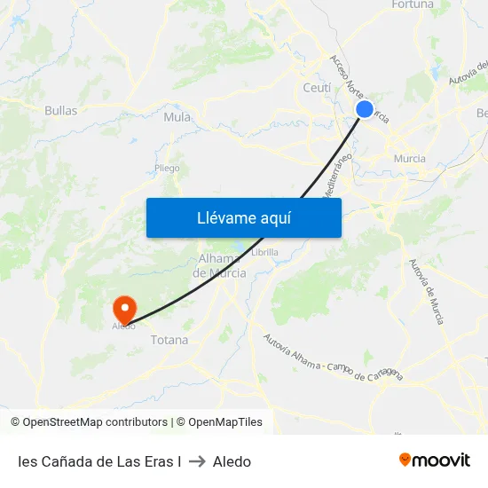 Ies Cañada de Las Eras I to Aledo map