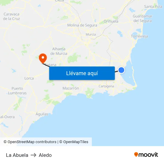 La Abuela to Aledo map