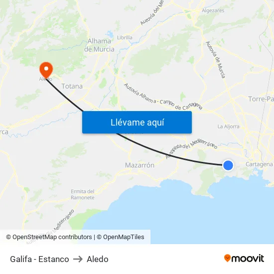 Galifa - Estanco to Aledo map