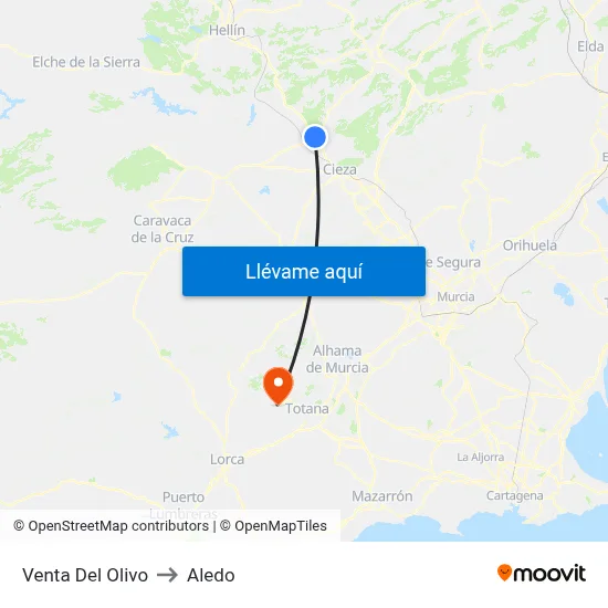Venta Del Olivo to Aledo map