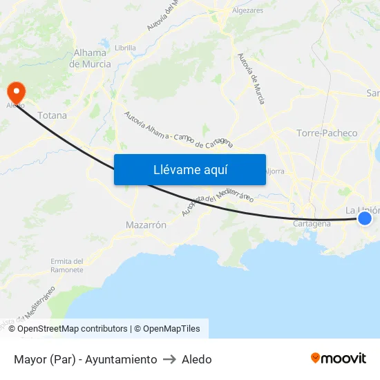 Mayor (Par) - Ayuntamiento to Aledo map