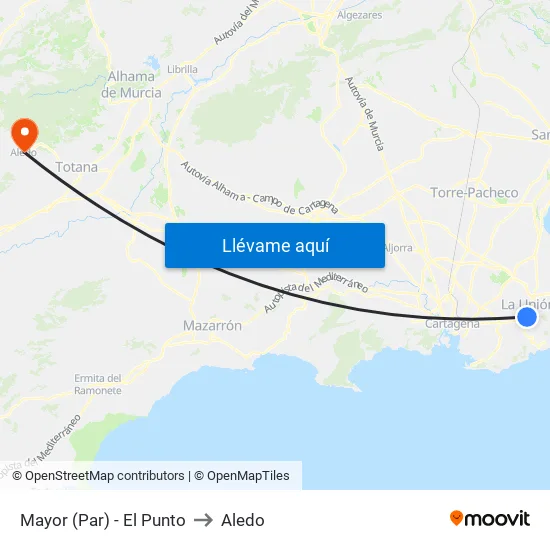 Mayor (Par) - El Punto to Aledo map