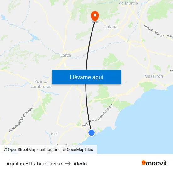 Águilas-El Labradorcico to Aledo map