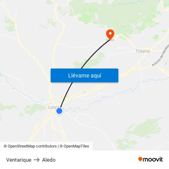 Ventarique to Aledo map