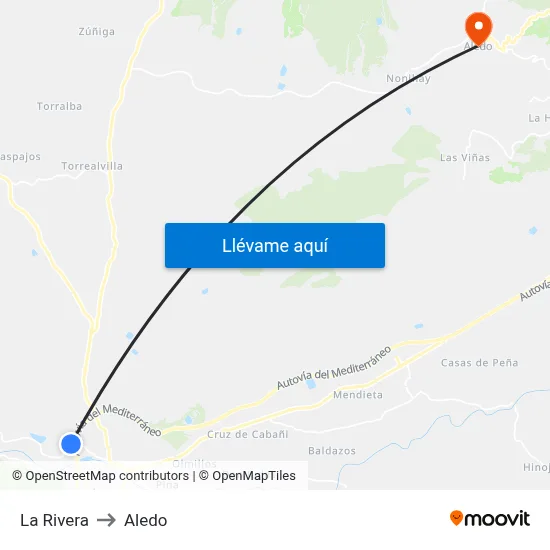La Rivera to Aledo map