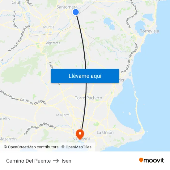 Camino Del Puente to Isen map