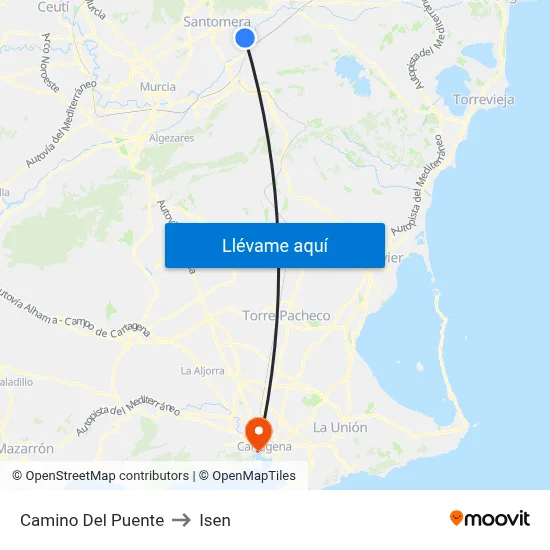 Camino Del Puente to Isen map