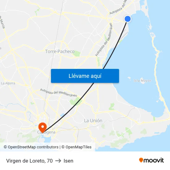 Virgen de Loreto, 70 to Isen map