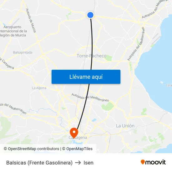 Balsicas (Frente Gasolinera) to Isen map