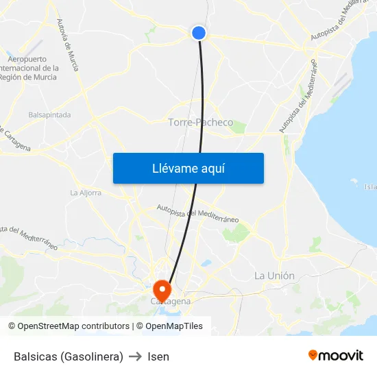 Balsicas (Gasolinera) to Isen map