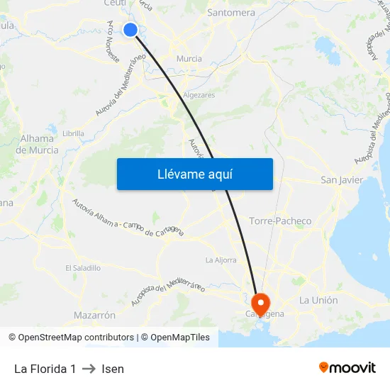 La Florida 1 to Isen map