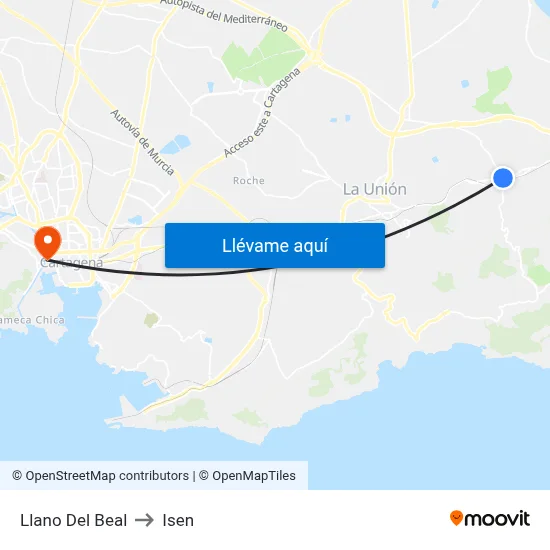 Llano Del Beal to Isen map