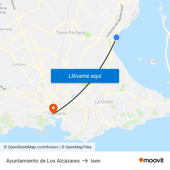 Ayuntamiento de Los Alcázares to Isen map