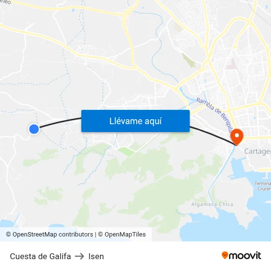 Cuesta de Galifa to Isen map