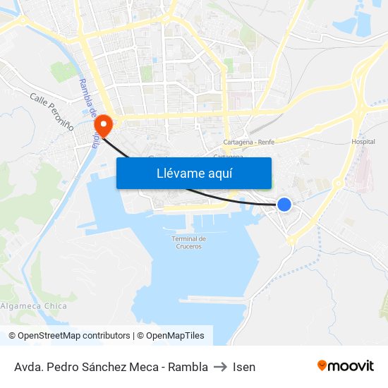 Avda. Pedro Sánchez Meca - Rambla to Isen map