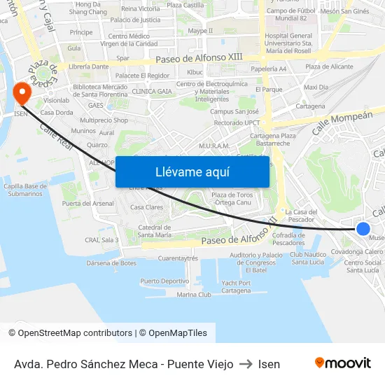 Avda. Pedro Sánchez Meca - Puente Viejo to Isen map