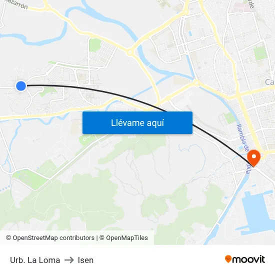 Urb. La Loma to Isen map