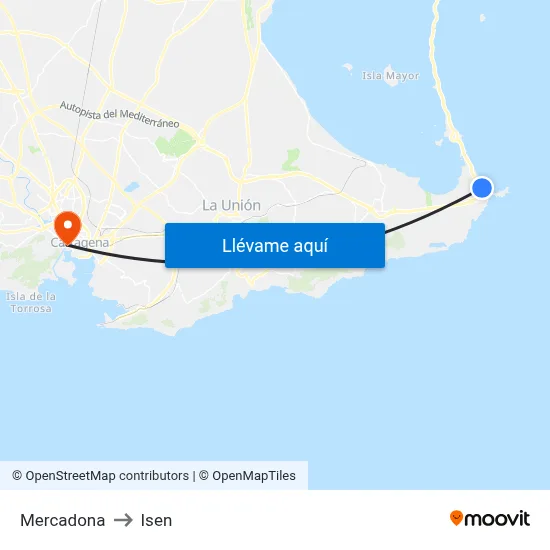 Mercadona to Isen map