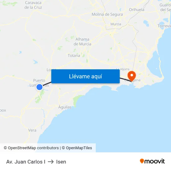 Av. Juan Carlos I to Isen map