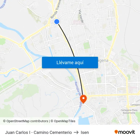 Juan Carlos I - Camino Cementerio to Isen map