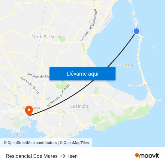 Residencial Dos Mares to Isen map