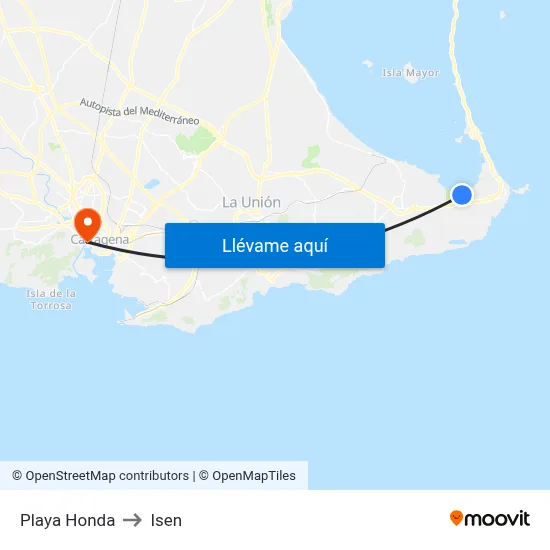 Playa Honda to Isen map