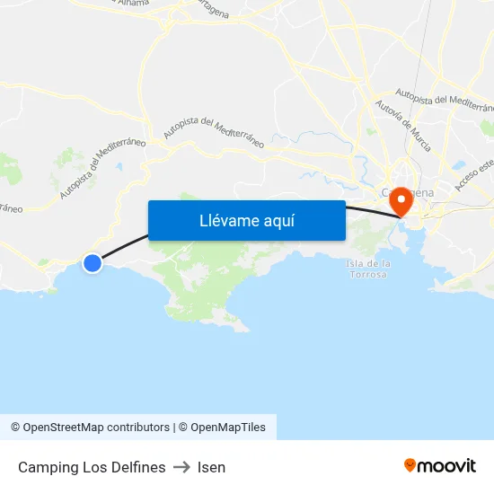 Camping Los Delfines to Isen map