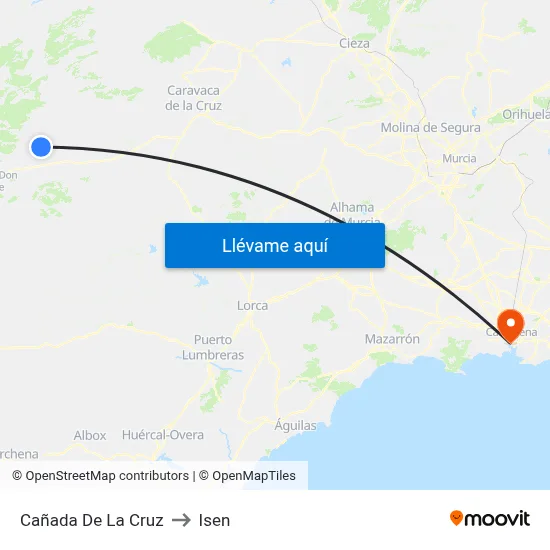 Cañada De La Cruz to Isen map