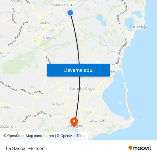 La Basca to Isen map