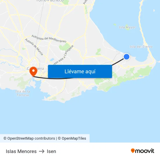 Islas Menores to Isen map