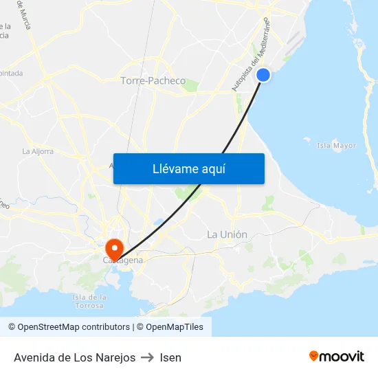 Avenida de Los Narejos to Isen map